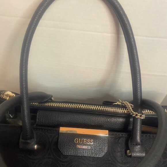 GUESS Ryann Black Large Satchel  Handbag - Picture 5 of 8